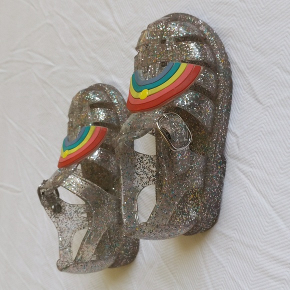 babyGap rainbow glitter sparkle jelly sandals toddler girls size 5 - Picture 4 of 9